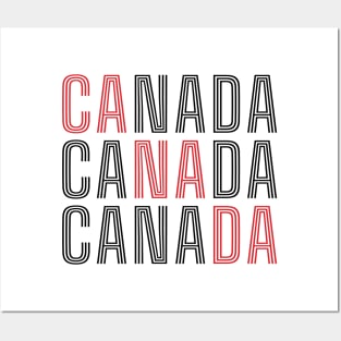 CA NA DA Canada a big house where all Canadians live as a strong family -blk Posters and Art